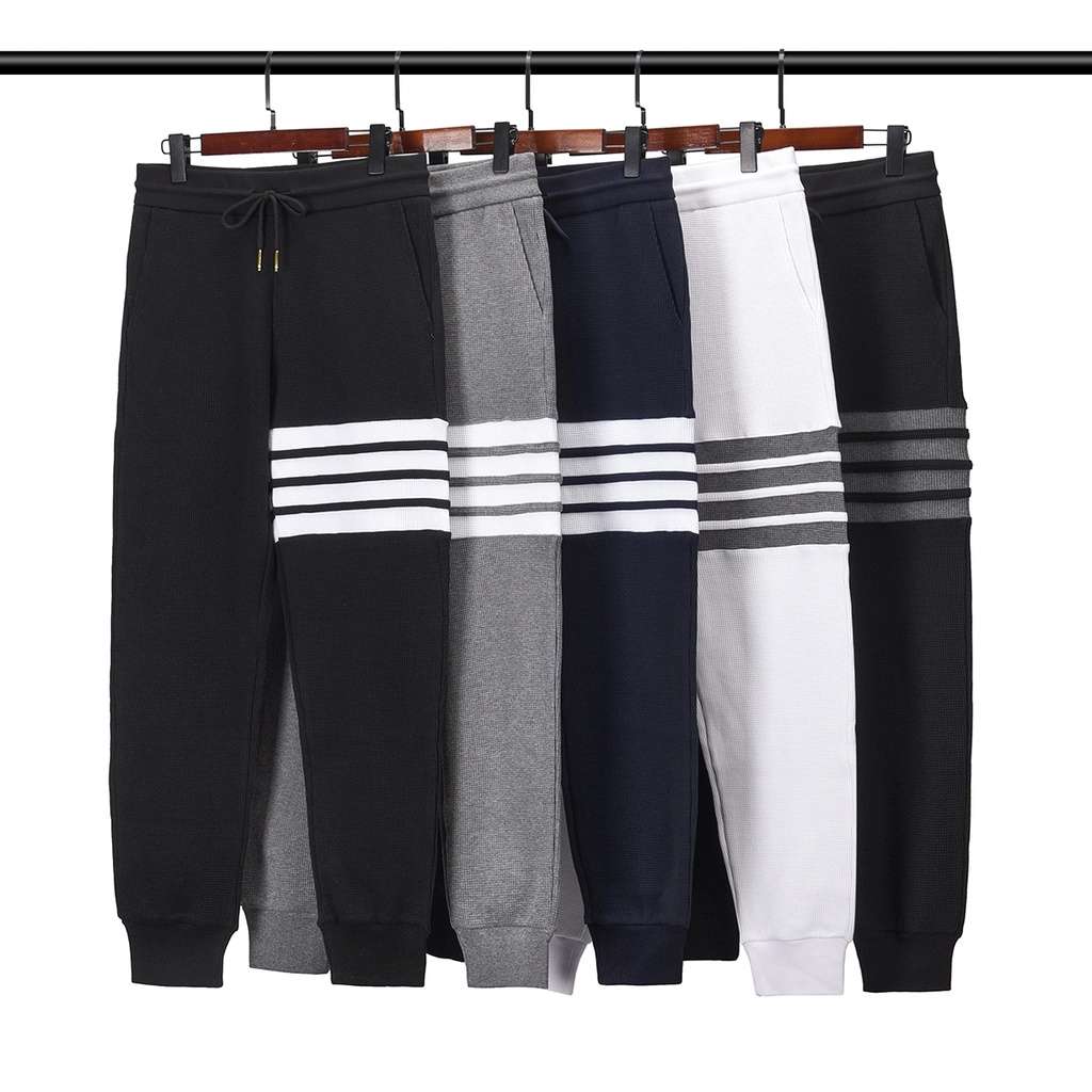 Quần jogger nam nữ form slim fit dáng Unisex Thom Brow.ne 216 chất liệu nhung tăm mềm mại thiết kế kẻ sọc cực thời trang
