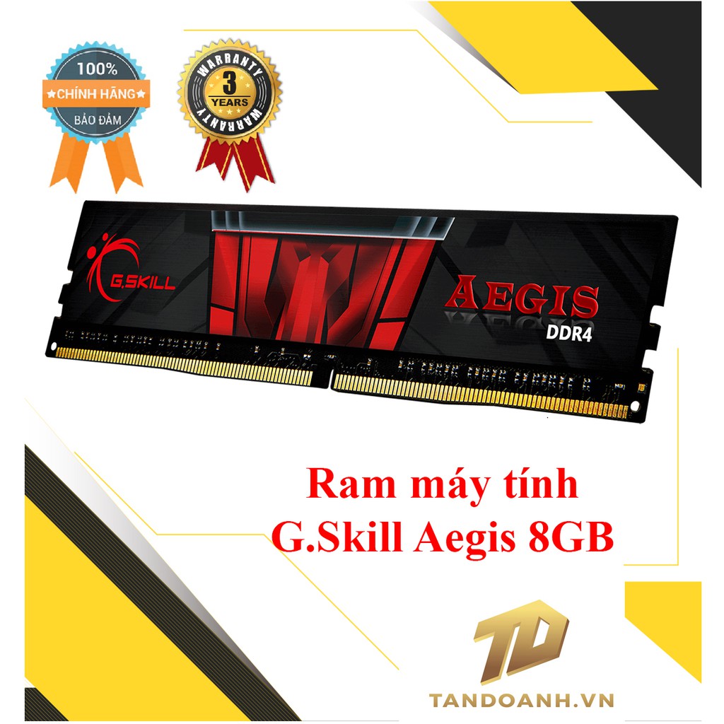 [Mã SKAMA06 giảm 8% đơn 250k]RAM MÁY TÍNH G.Skill Aegis 8GB DDR4 cho máy tính bàn