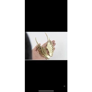 Đôi cánh chim thiên thần trang trí ô tô, bộ logo kim loại 3D trang trí ô tô , logo cánh én trang trí ô tô