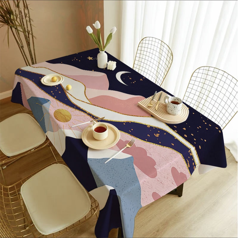 Phong Cách Bắc âu Khăn Trải Bàn Hình Chữ Nhật Sơn Mô Hình Núi Khăn Trải Bàn ánh Sáng Nhà Sang Trọng Khăn Trải Bàn Phòng Khách Cà Phê Khăn Trải Bàn
