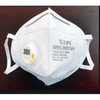 Khẩu Trang Y Tế 5 Lớp Tulips 3D N95 Có Van Thở | Khẩu Trang 5 lớp kháng khuẩn ngăn 99% vi khuẩn [túi 1 chiếc]
