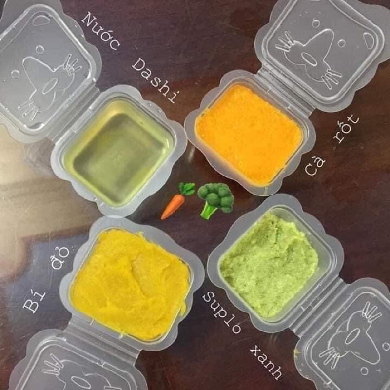 Khay Trữ Đông Đồ Ăn Dặm Cho Bé Kichilachi Kichi, Hộp Trữ Đông Đồ Ăn Dặm Bảo Quản Thức Ăn