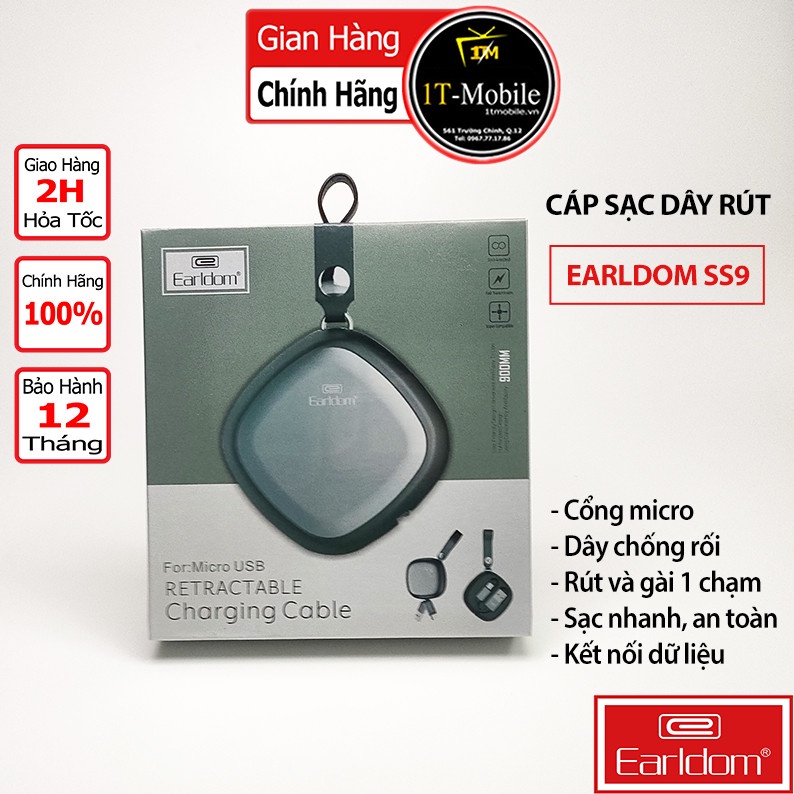 Cáp sạc Micro Earldom Dây Rút SS9