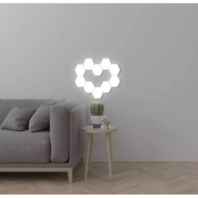 • HCM •3 Đèn LED Từ Tính Hình Lục Giác Cảm Ứng Mô-Đun Trang Trí Nhà Cửa