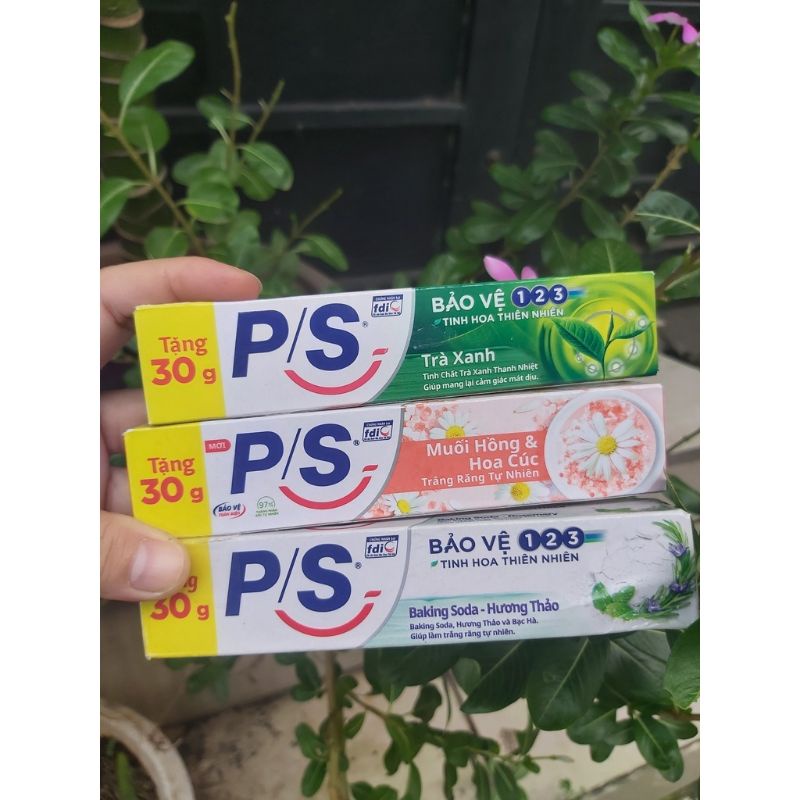 30g - Kem đánh răng P/S trà xanh/baking soda/Muối hồng-hoa cúc