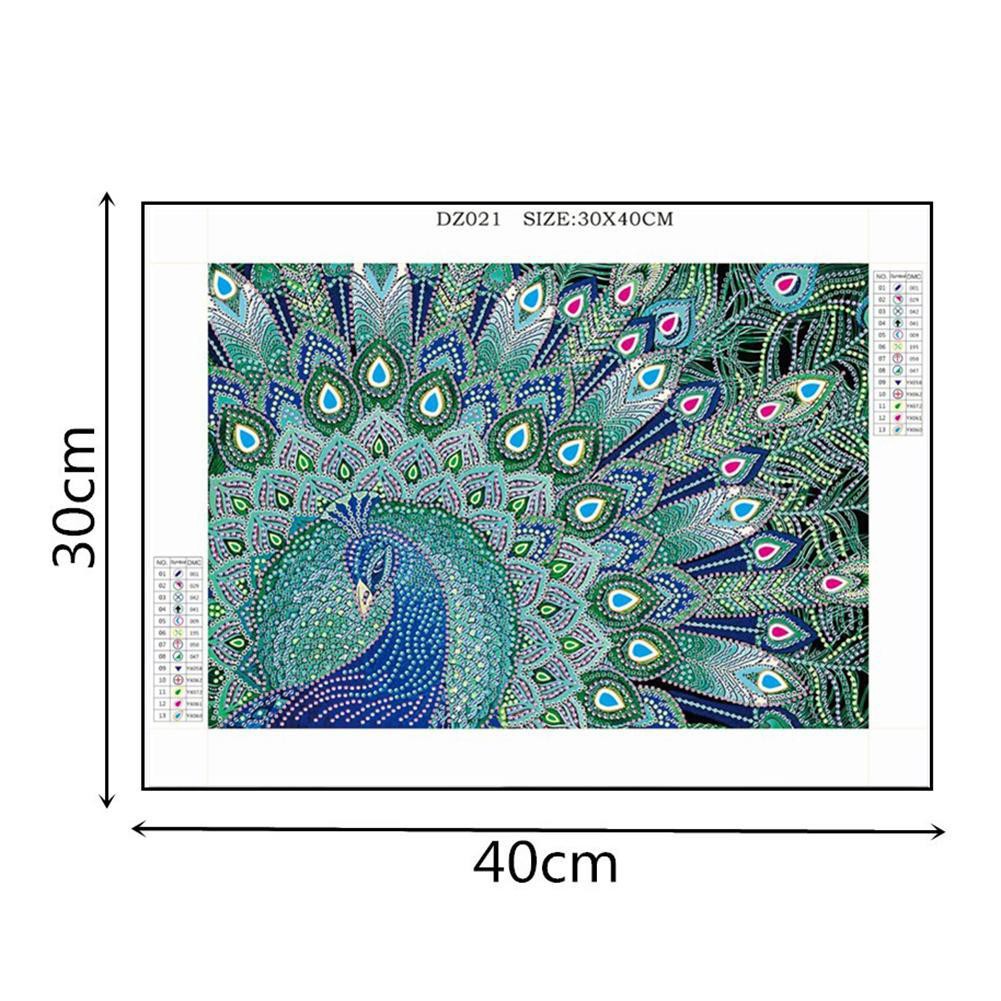 Bộ Tranh Đính Đá 5d Tự Làm Hình Con Công Độc Đáo