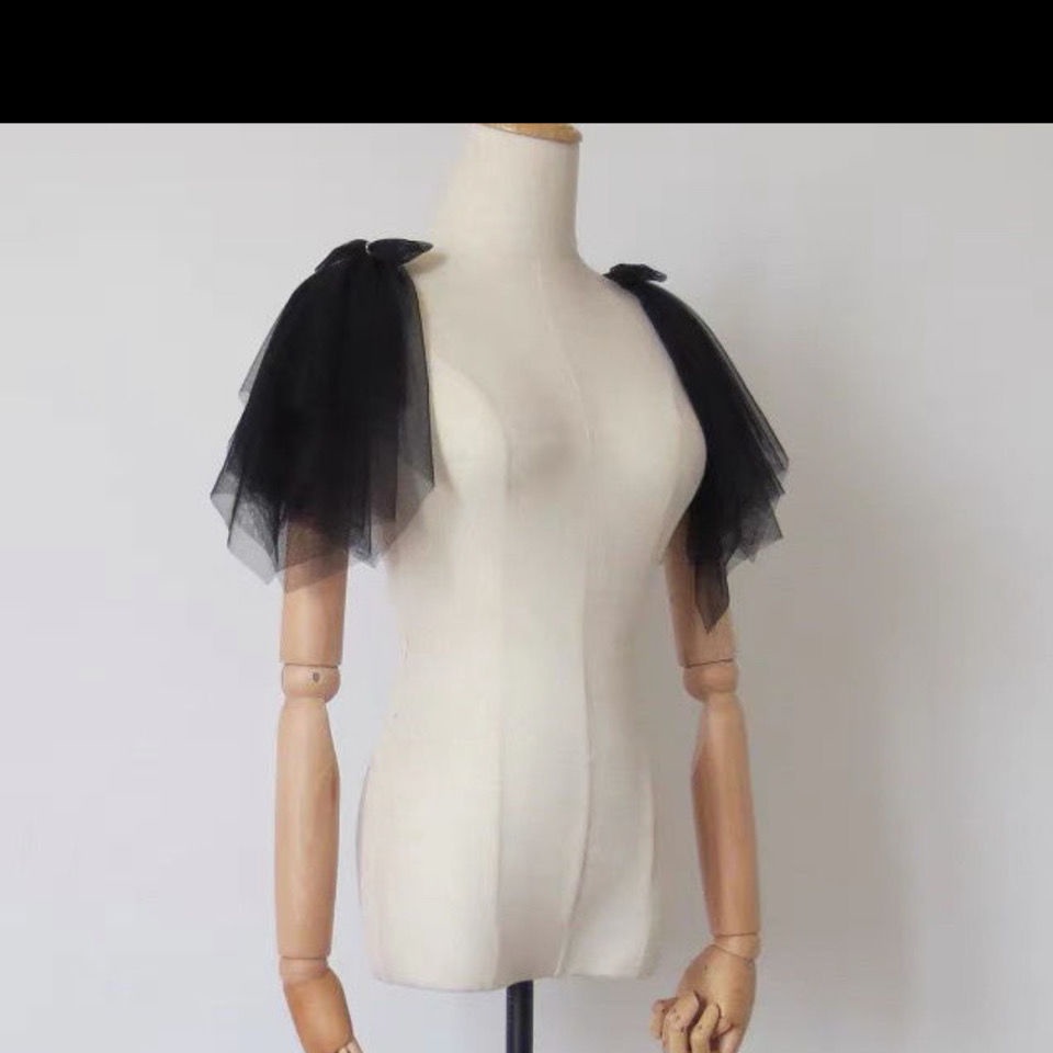 Áo Choàng Chiffon Không Tay Có Thể Tháo Rời Tiện Lợi Khi Đi Đám Cưới