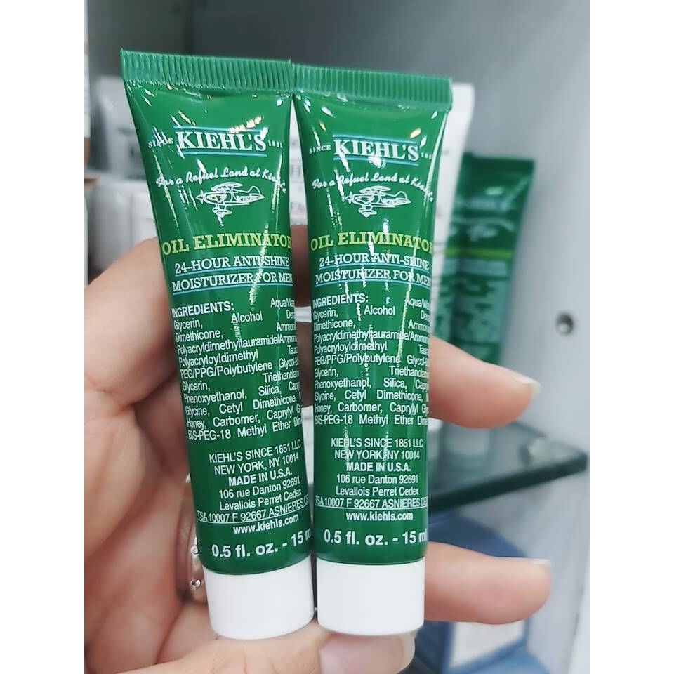Sữa rửa mặt Kiehl's Oil Eliminator 24hr Anti-Shine Moisturizer For Men 15ml #Làm sạch, kiềm dầu, hạn chế bóng nhờn