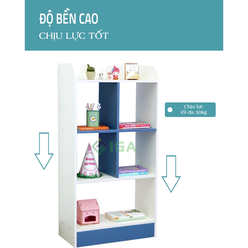 Tủ kệ sách đầu giường của bé để cạnh bàn học màu xanh hiện đại đa năng chính hãng- GP139.19