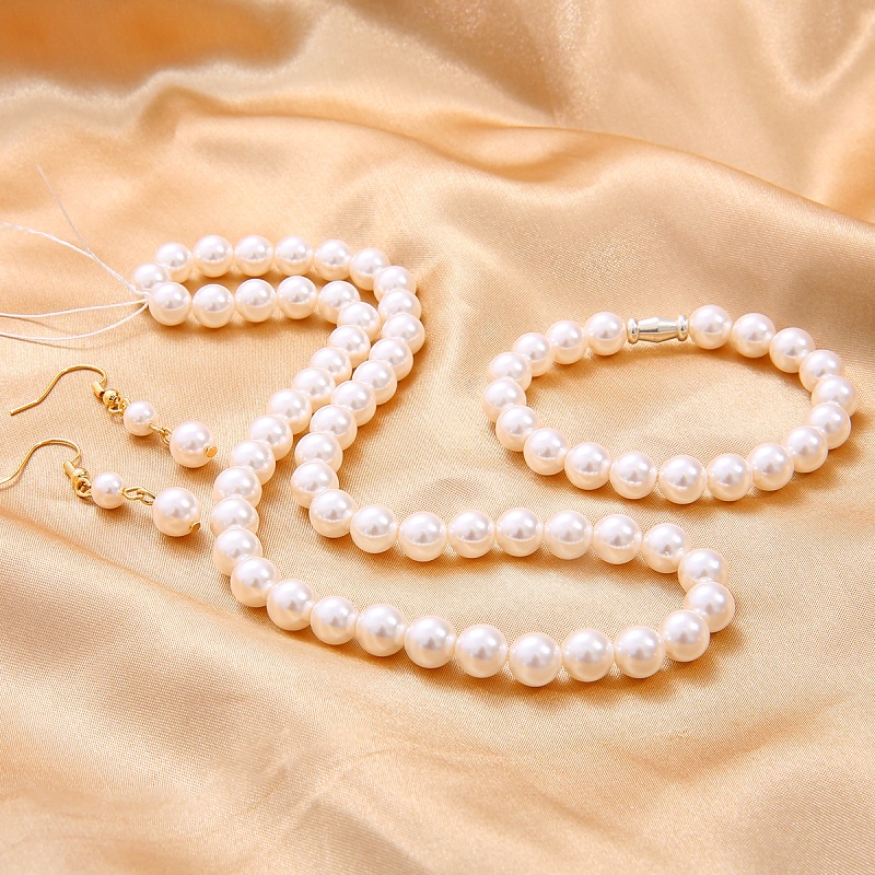 Hạt charm ngọc trai giả hình tròn bằng thủy tinh chất lượng cao dùng làm bông tai vòng tay vòng cổ trang sức thủ công