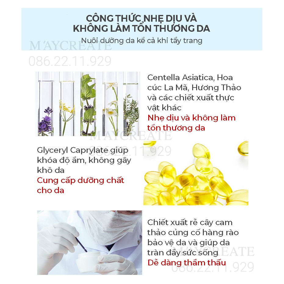 Tẩy Trang Nắp Trắng Maycreate 300ml Hàng Nội Địa Trung. | BigBuy360 - bigbuy360.vn