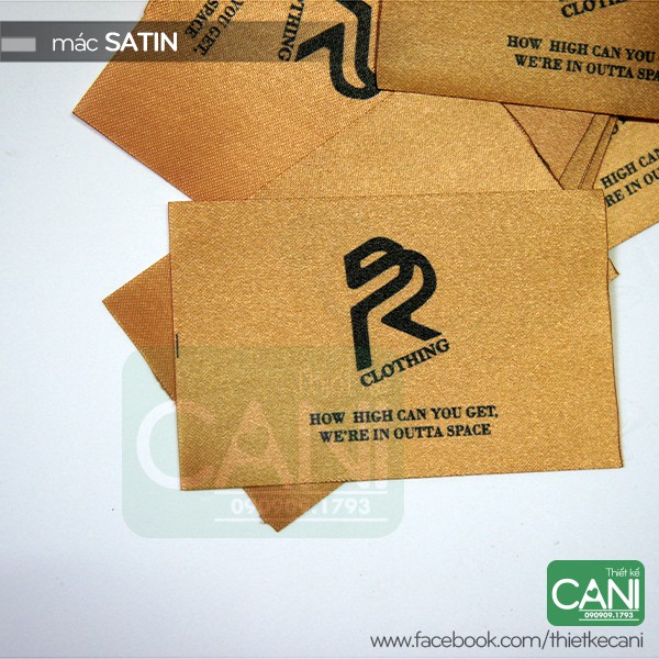 50c Mác satin in theo yêu cầu  Nhãn quần áo Nhãn mác vải CANI