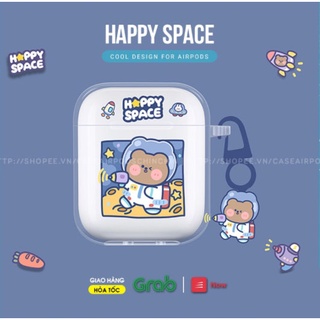 Vỏ Airpod 1/2/Pro Nhựa Dẻo Trong Suốt Hình Space Man Case Airpods