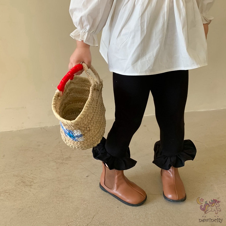 Quần Dài Ống Loe Họa Tiết Sọc Caro Phong Cách Hàn Quốc Dành Cho Bé Gái