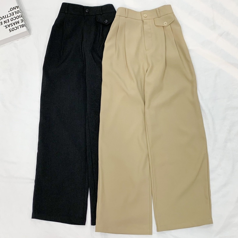 Quần Kaki Ống Rộng Dáng Suông Kaki Dini Nam Nữ Ulzzang