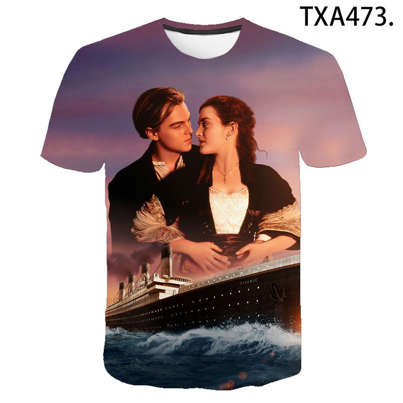 Áo Thun Tay Ngắn In Hình Tàu Titanic 3D Thời Trang Mùa Hè Cho Bé