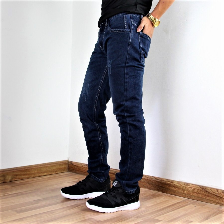 ** Quần Jean Nam Trơn XANH như hình Chất Cotton Co Giãn Dáng Ôm Ống Côn ** - Hàng nhập khẩu trực tiếp tại nhà máy - chất