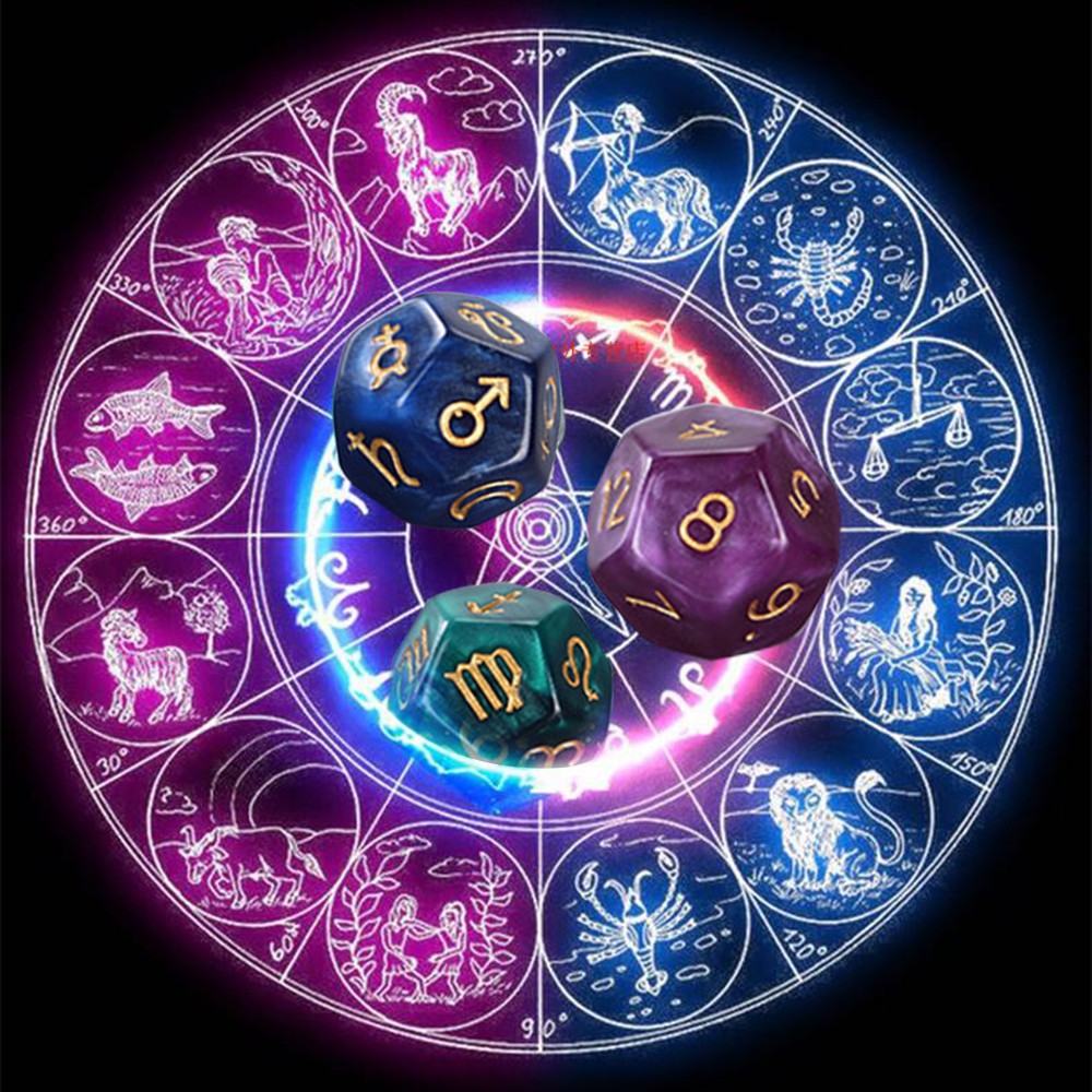 3 Cục Xúc Xắc In Hình Cung Hoàng Đạo Độc Đáo