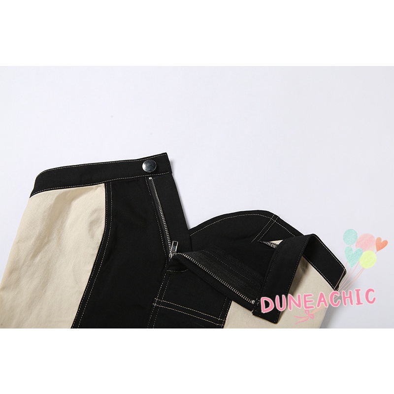 DUNEA Áo Croptop Phối Khóa Kéo Thời Trang Dành Cho Nữ