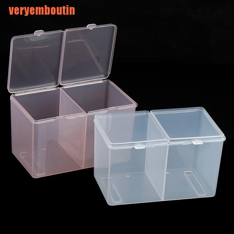 [Hàng mới về] Hộp đựng tăm bông và bông tẩy trang hai ngăn tiện dụng