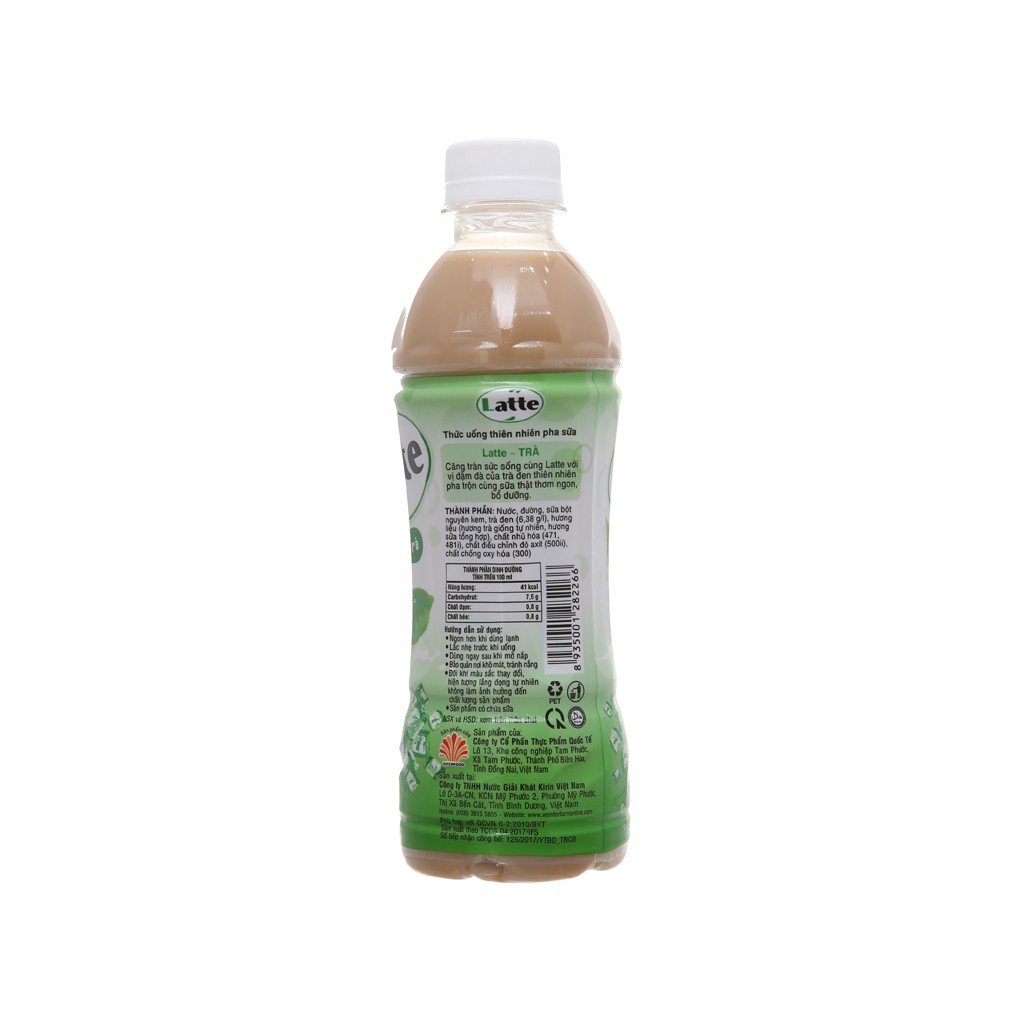 4 chai thức uống thiên nhiên pha sữa Kirin Latte cà phê &amp; vanilla 345ml