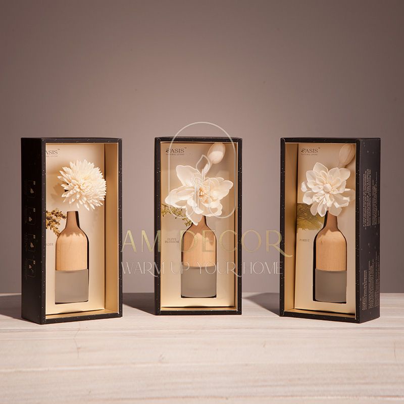 Lọ tinh dầu hoa lavender, olive, hương rừng gỗ decor trang trí phòng ngủ sang trọng - AM Decor