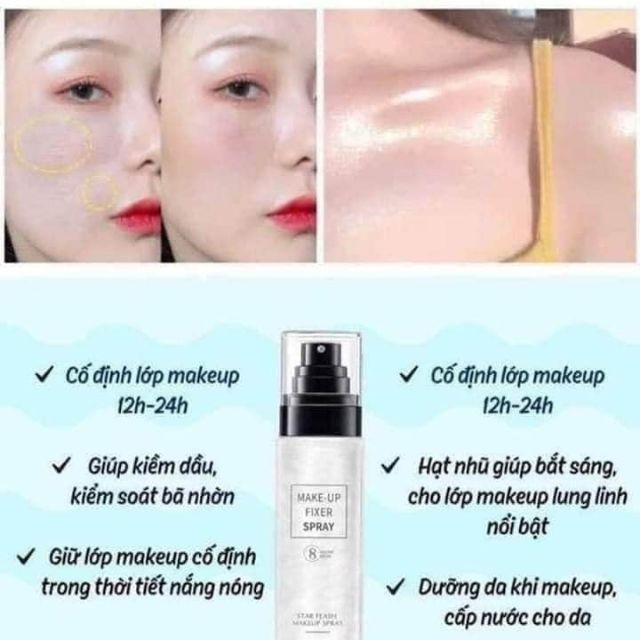 Xịt giữ Lớp Trang Điểm Xịt Khoáng Khóa Trang Điểm Khóa make up | BigBuy360 - bigbuy360.vn