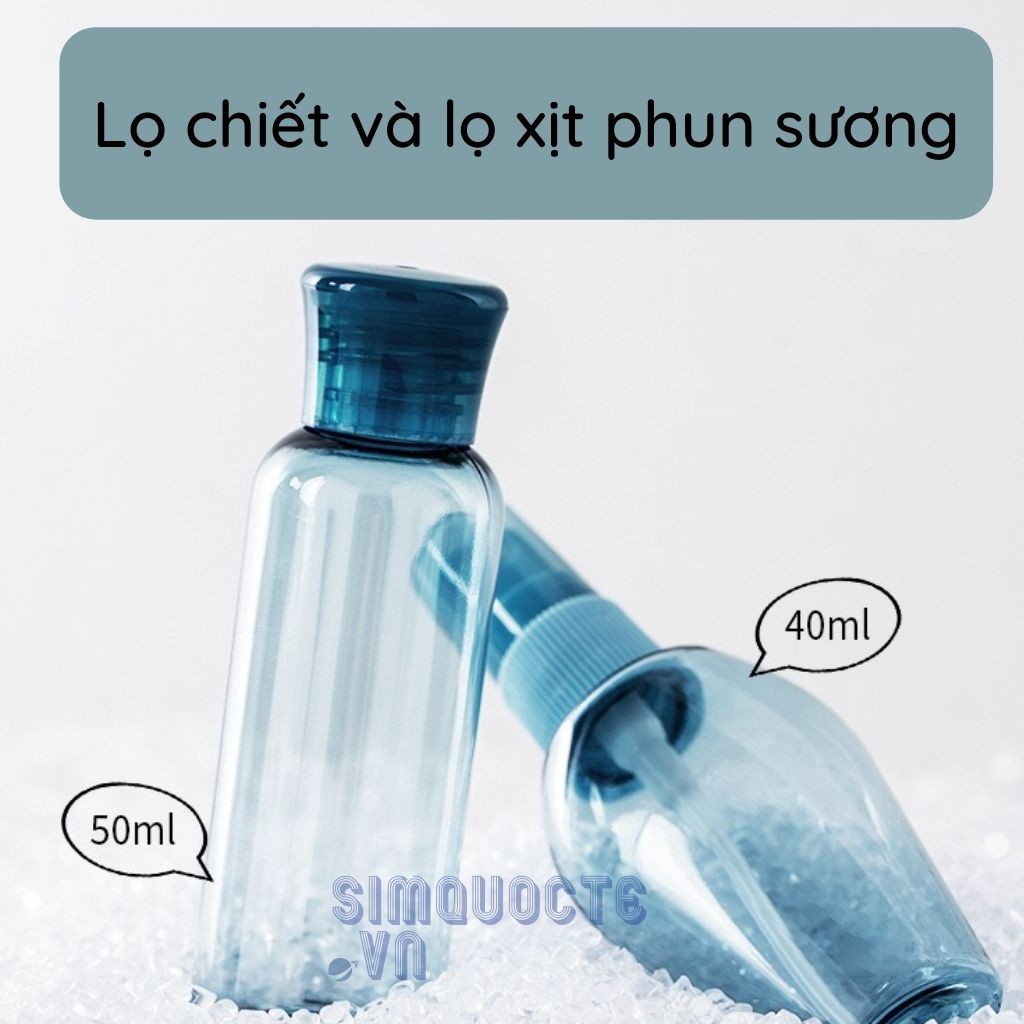 [6 món] Bộ chiết mỹ phẩm dầu gội sữa tắm thiết kế sang trọng tiện lợi khi đi du lịch tặng kèm dụng cụ chiết