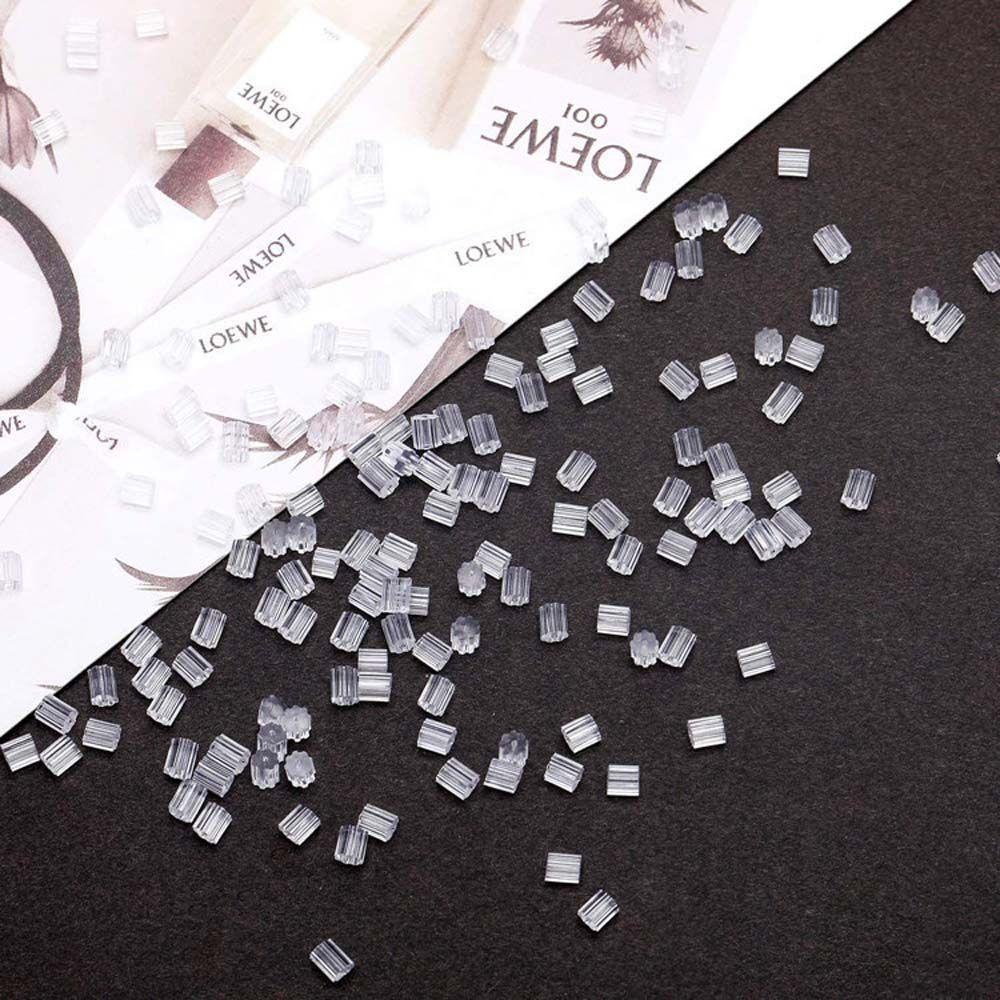 Nút Chặn Bông Tai DIY Hình Trụ Trong Suốt