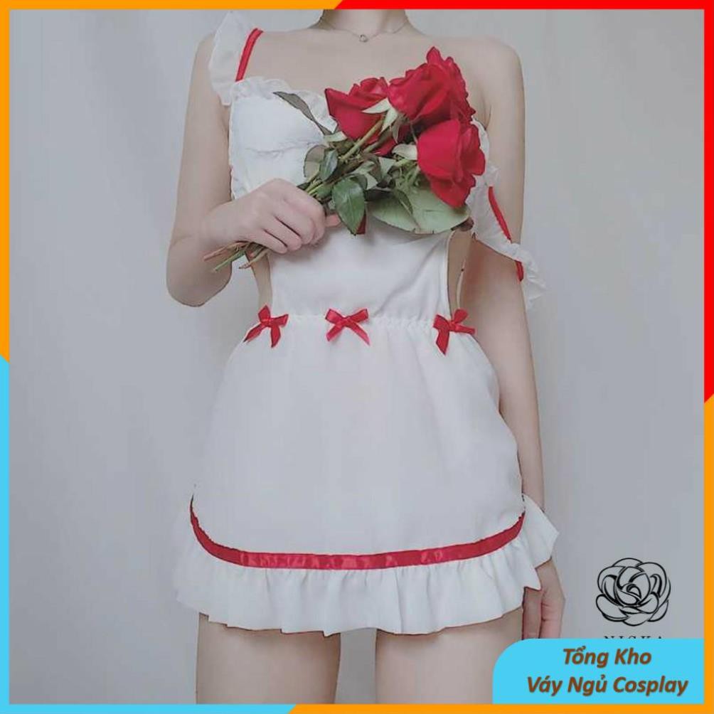 Váy Ngủ Nữ Hở Lưng Sexy Cosplay Y tá, Yếm Ngủ Buộc Dây Freesize Chụp Ảnh Indoor Studio Gợi Cảm - YtaN187 TKVN | BigBuy360 - bigbuy360.vn