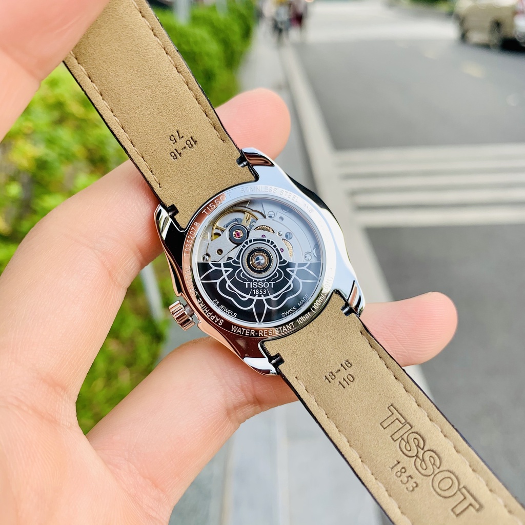 Đồng hồ nữ chính hãng Tissot Couturier Lady Powermatic 80 T035.207.16.061.00 - Máy cơ tự động - Kính Sapphire - Dây da