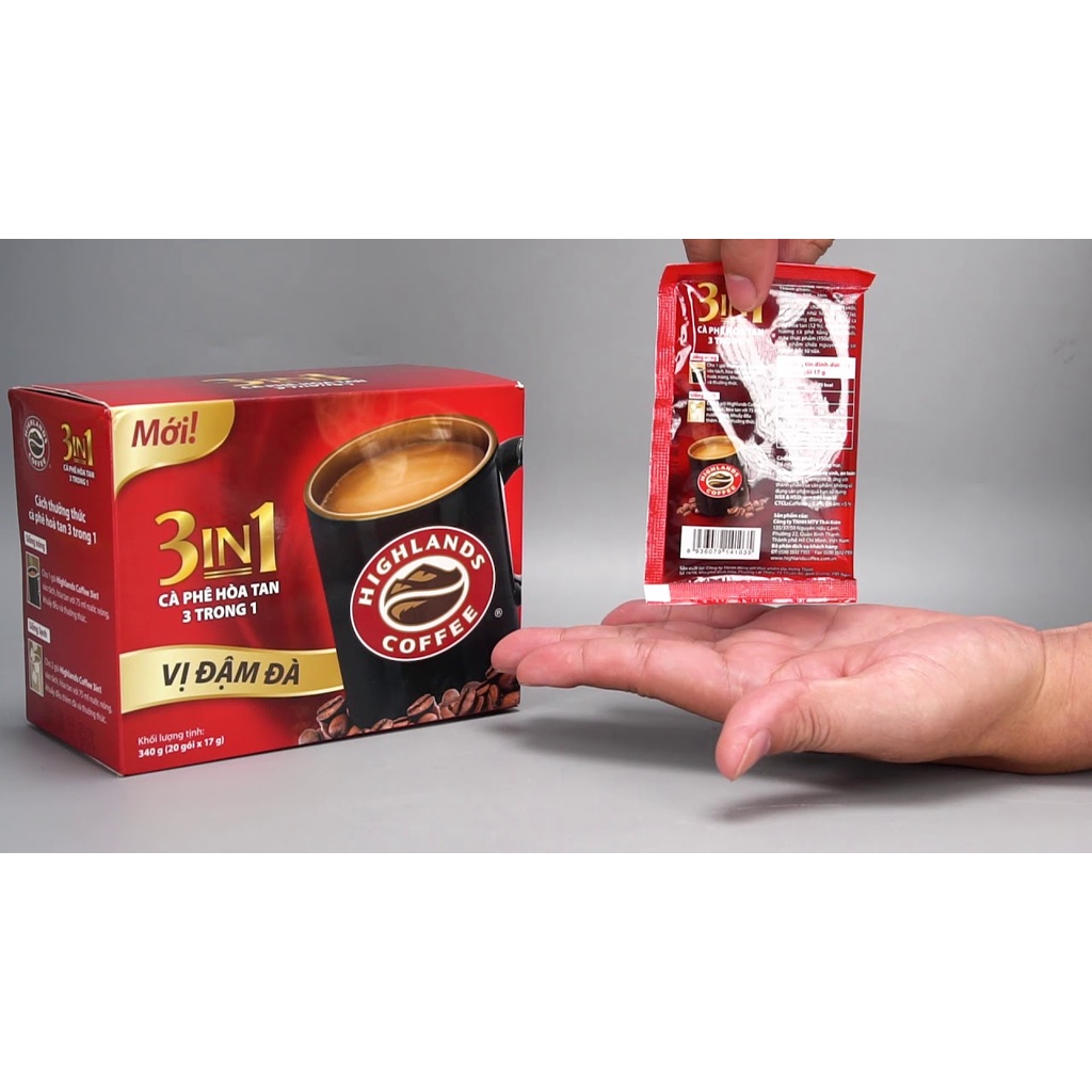 Hộp hoặc Dây 10 gói cà phê sữa vị đậm đà HighLands 170gr
