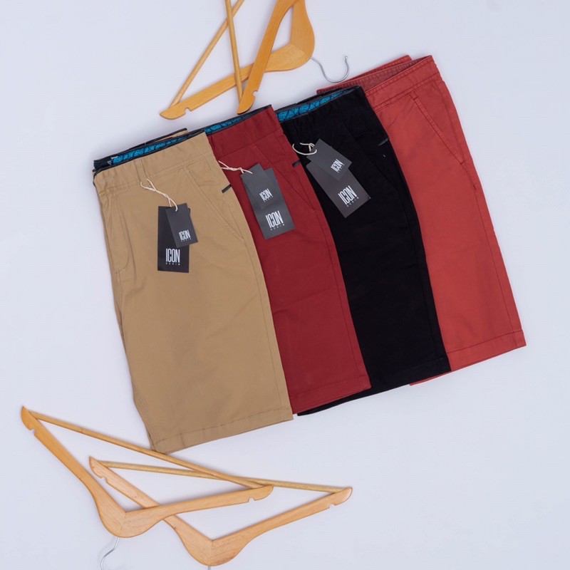 Quần short kaki nam chần da