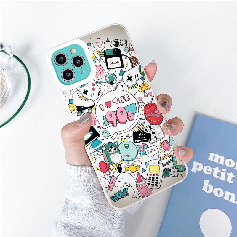 Ốp iphone 11Promax chống sốc viền vuông họa tiết màu sắc ốp lưng iphone x/xr/xsmax/11/12/13/pro/promax/6/6s/7/8/se2020