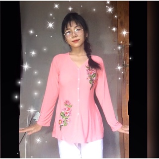 ÁO BÀ BA THÊU HOA CỔ TIM SIZE 3 TỪ 55-62KG