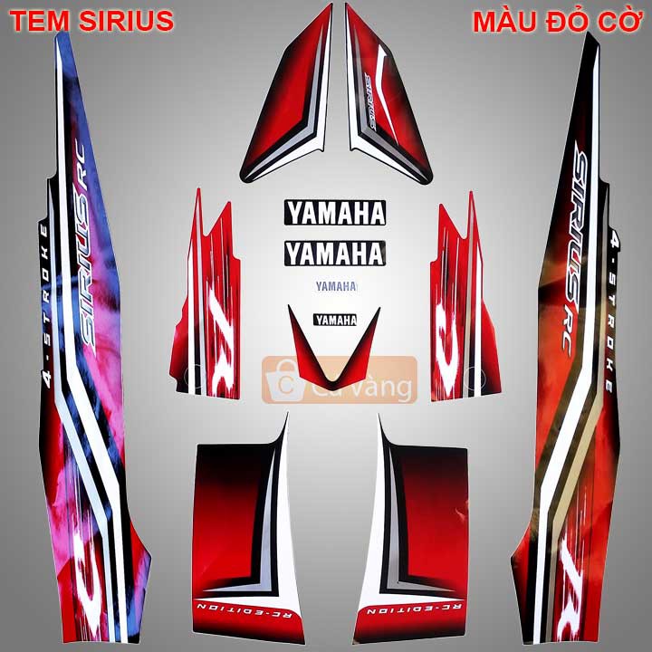 Tem xe máy Yamaha Sirius LOẠI Như ZIN, TEM Như XỊN - MÀU ĐỎ ĐEN 2006