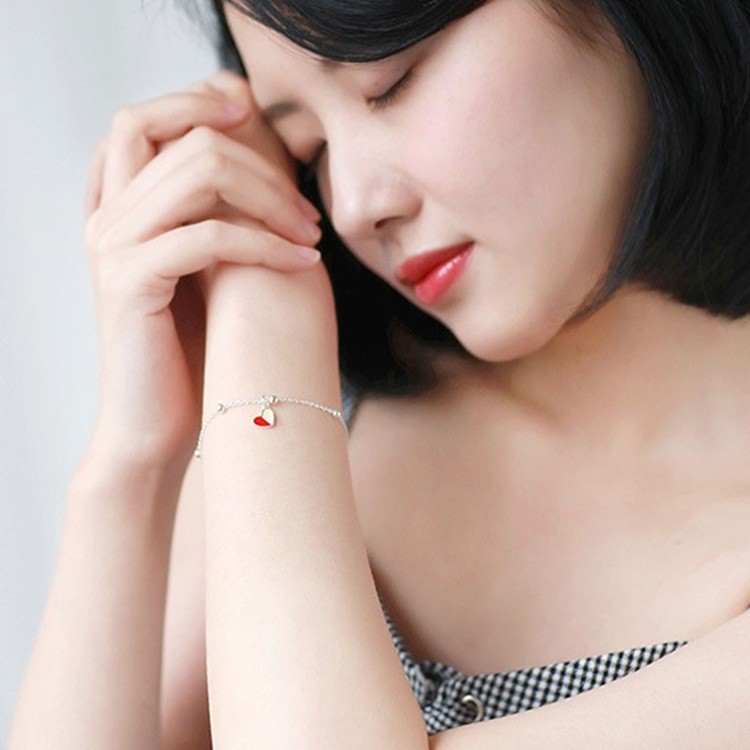 Lắc tay hình trái tim style Hàn nhỏ xinh, bạc S925 - LT80