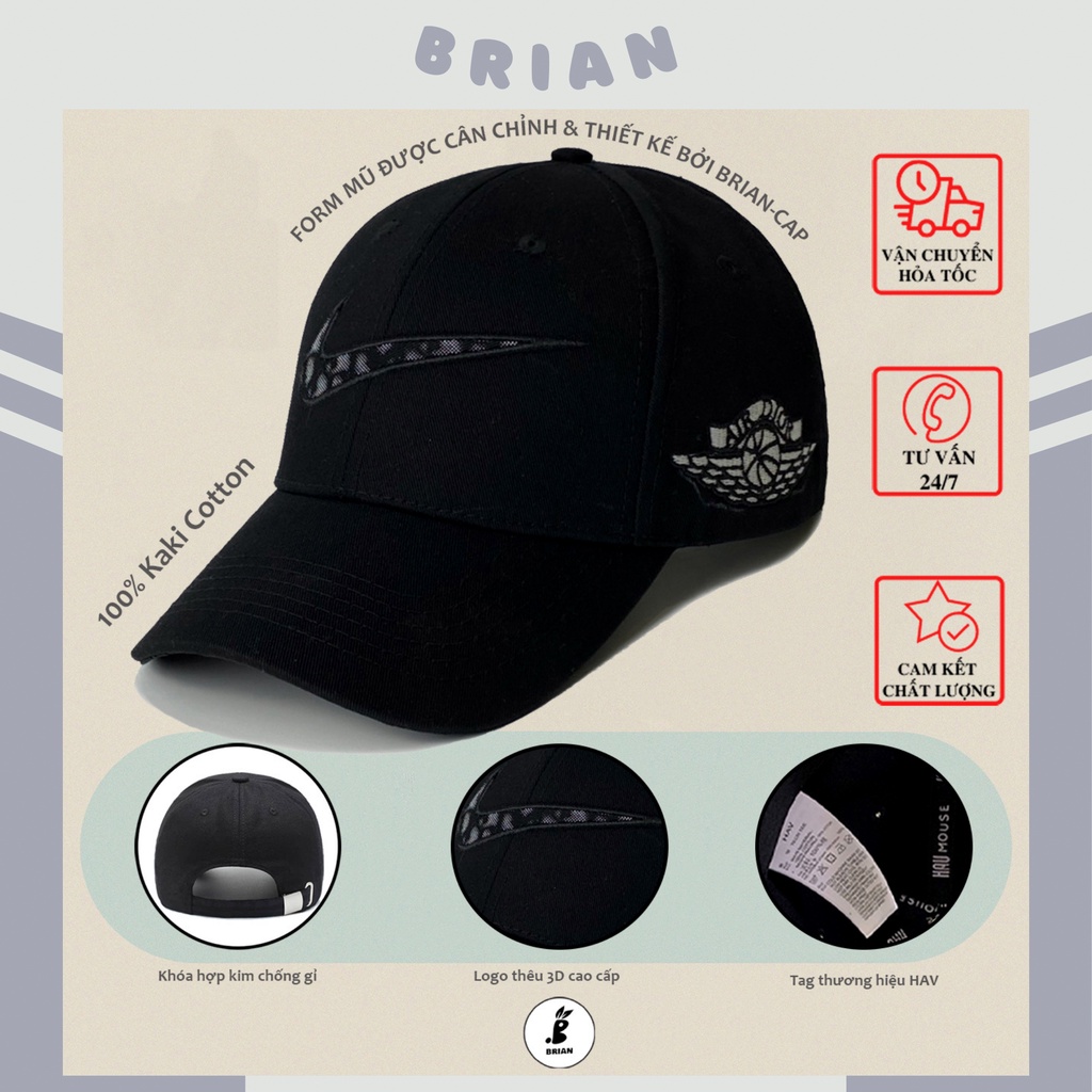 Mũ lưỡi trai, nón N.l.K.E Dior logo thêu trắng cao cấp, hàng thiết kế xuất khẩu, dành cho mọi lứa tuổi Freesize.