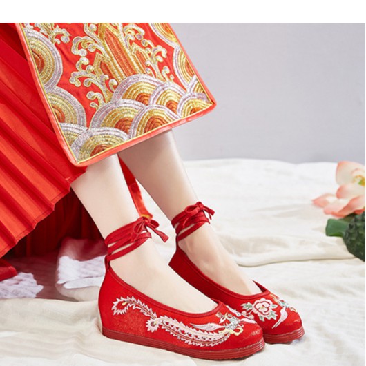 HÀNG MỚI VỀ-  Sẵn- Giày Thêu Hoa Cổ Trang -5cm(Chát chọn mẫu) P2