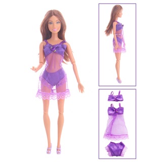 Set đồ ngủ ren dễ thương cho búp bê 30cm – nhiều màu xinh xắn - màu ngẫu nhiên