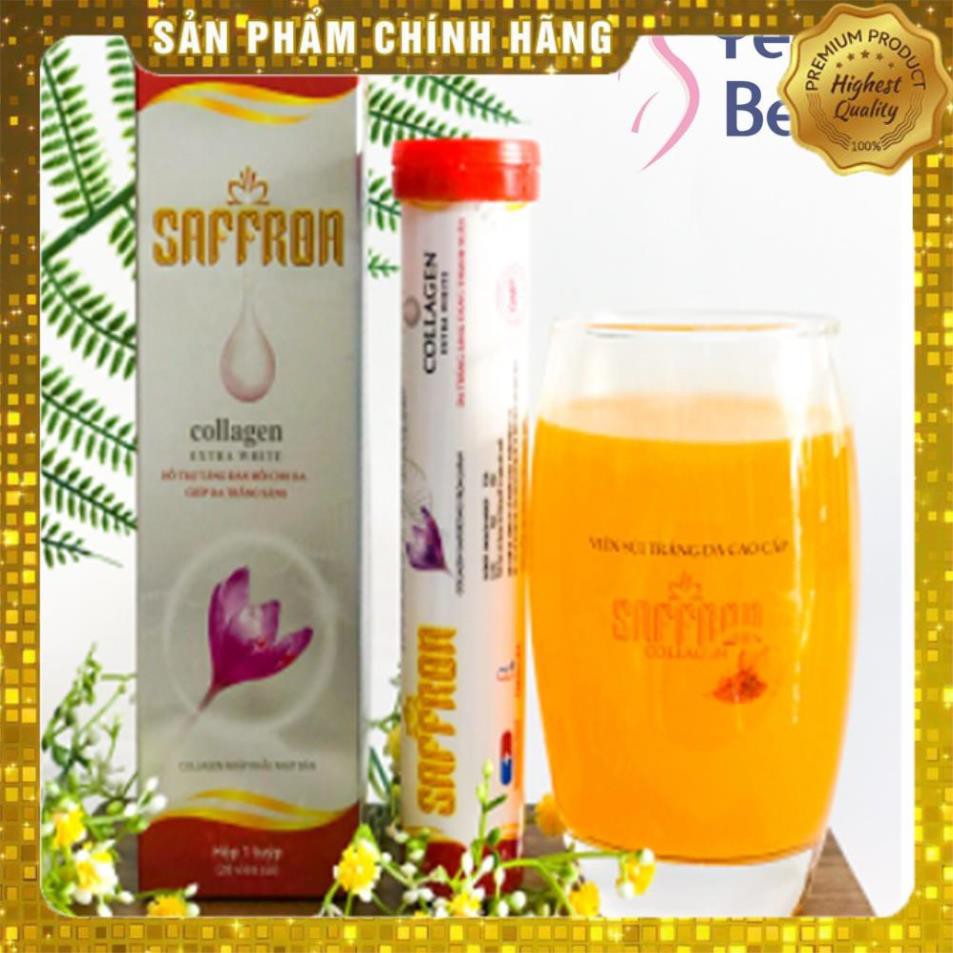 Viên Trắng Da Saffron Collagen Extra - Viên Sủi Cao Cấp Công Nghệ Nhật Bản - Chính Hãng Hộp 20 Viên | Thế Giới Skin Care