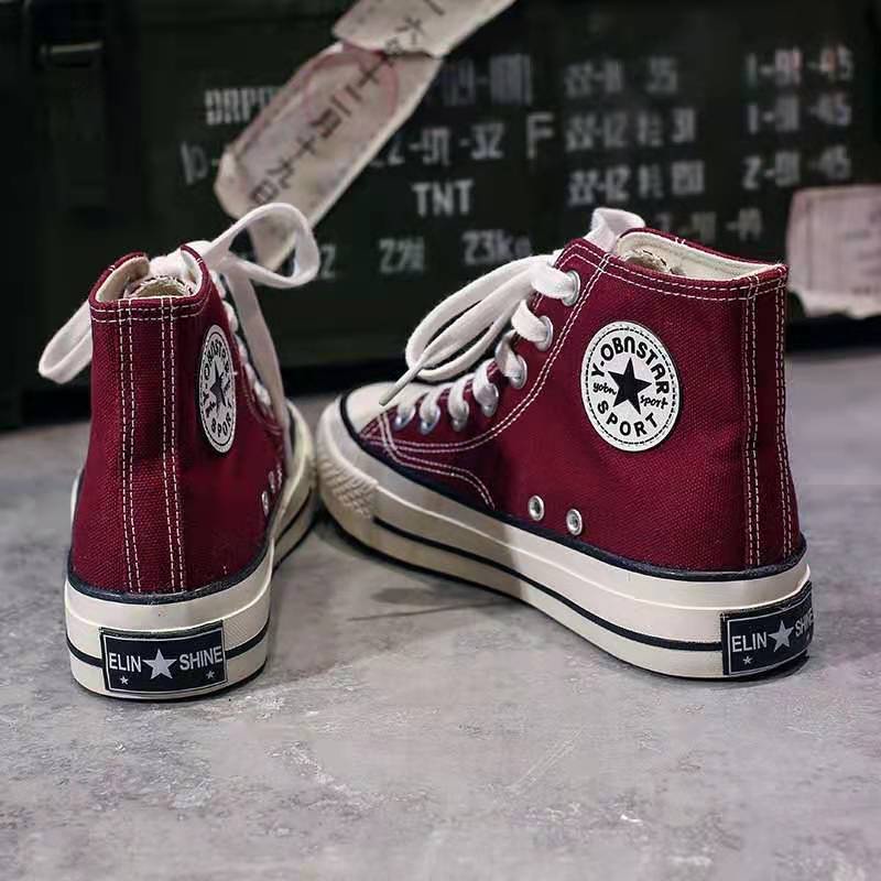 Giày Vải Canvas Cổ Cao Phong Cách Harajuku Hàn Quốc Mới Cho Nữ