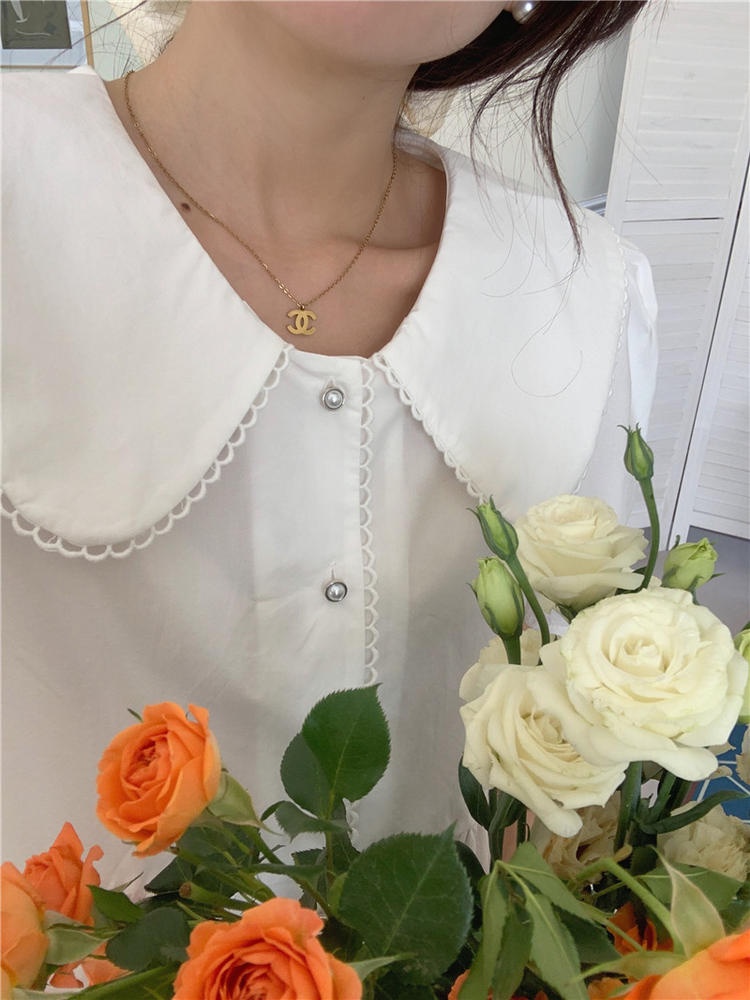 Áo Sơ Mi Tay Ngắn Cổ Búp Bê Phối Ren Dễ Thương 50917