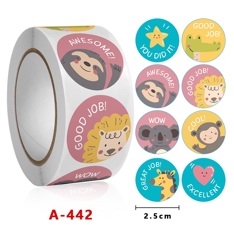 Cuộn 500 nhãn dán 25mm Sticker Khen Thưởng
