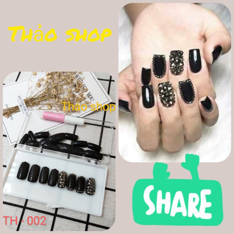 Bộ nail box 24 móng thiết kế đính đá cao cấp tặng kèm keo dán các mẫu 1-20