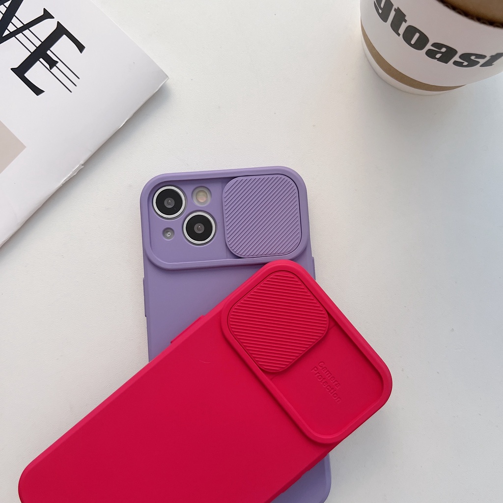 Ốp Điện Thoại Chống Sốc Có Thanh Trượt Bảo Vệ Toàn Diện 8 Màu Tùy Chọn Cho iPhone 13 / 12 / 11 / X / 8 / 7P
