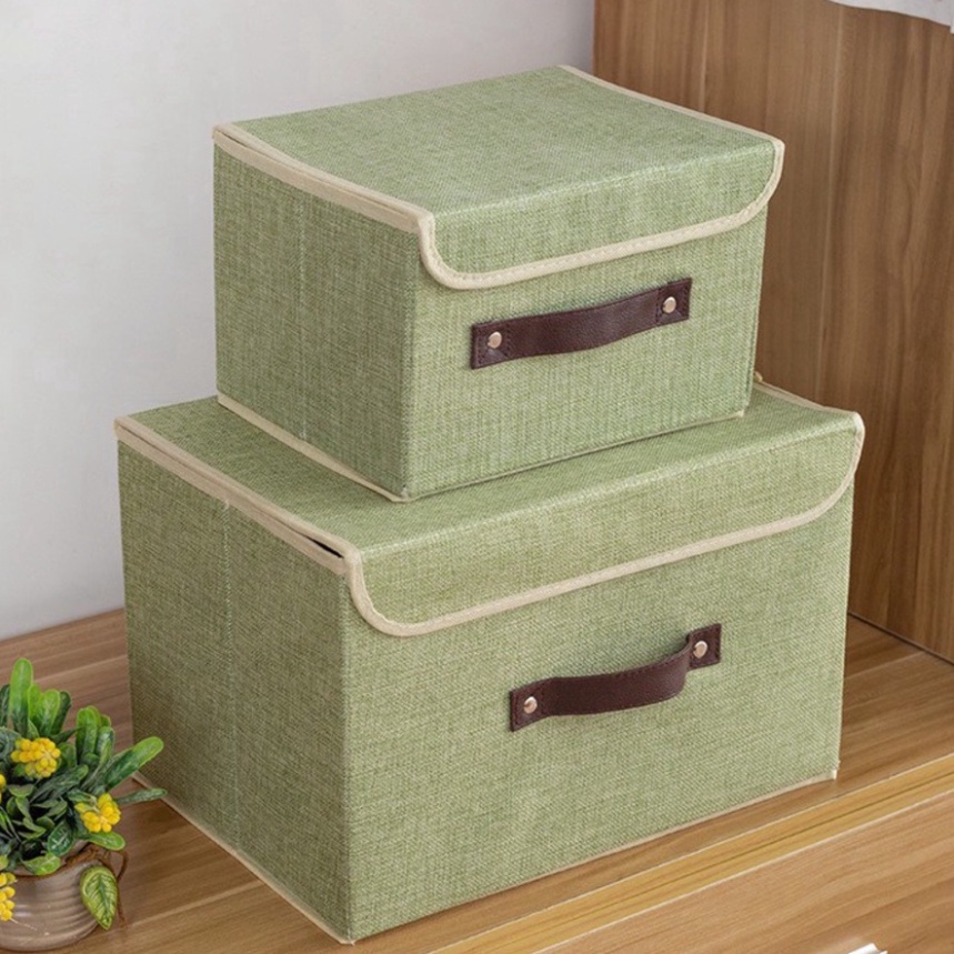 Combo 2 Hộp vải Đựng Đồ Đa Năng Thùng Đựng Quần Áo Đồ Lót Đồ Chơi Gấp Gọn Bằng Vải Cứng Cáp Có Nắp Đậy 88188 Home Store
