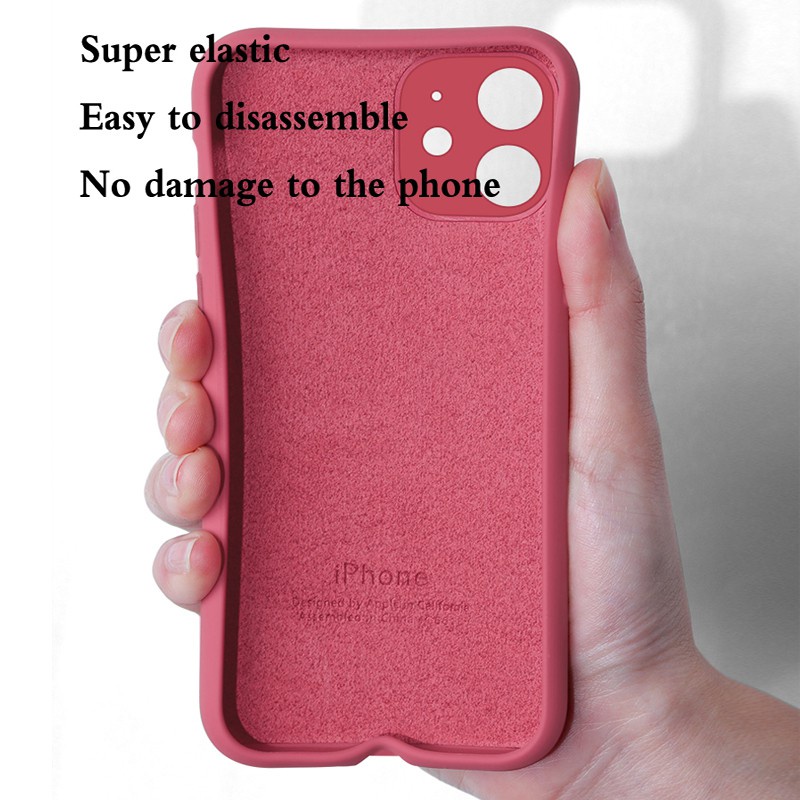 Ốp điện thoại silicone mềm chống sốc màu trơn thích hợp cho iphone 11 12 13 pro max x xs max xr