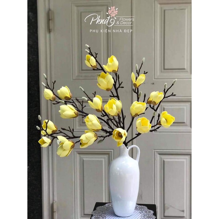 Bình hoa mộc lan giả trang trí phòng khách đẹp PKND FLOWER &amp; DECOR