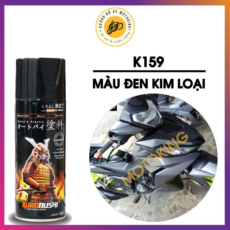 Sơn Samurai màu xám kim loại K414 - chai sơn xịt chuyên dụng cho sơn xe máy, ô tô